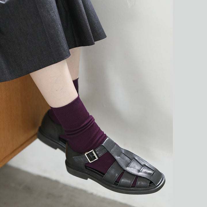 021140732 Supima Cotton Fine Rib Crew Socks