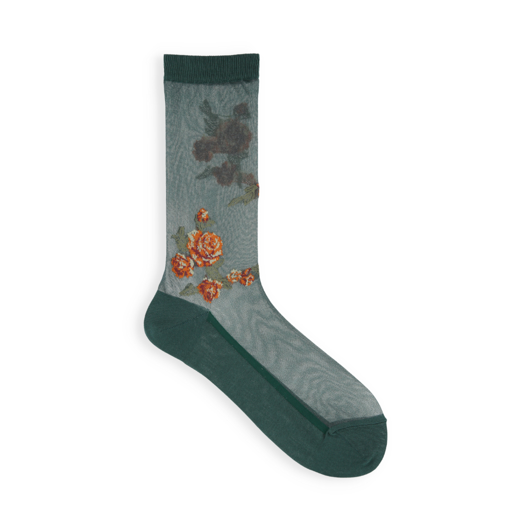 021140988 Sheer Rose Crew Socks