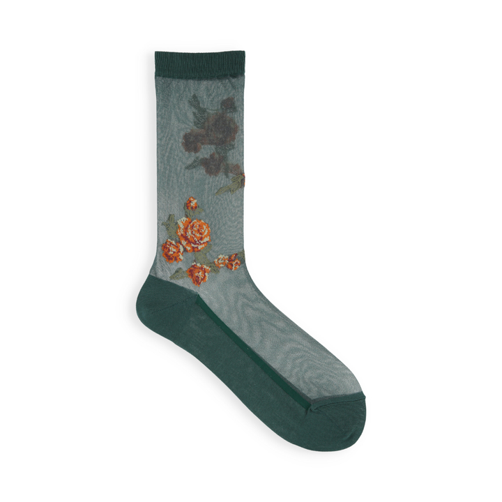 021140988 Sheer Rose Crew Socks