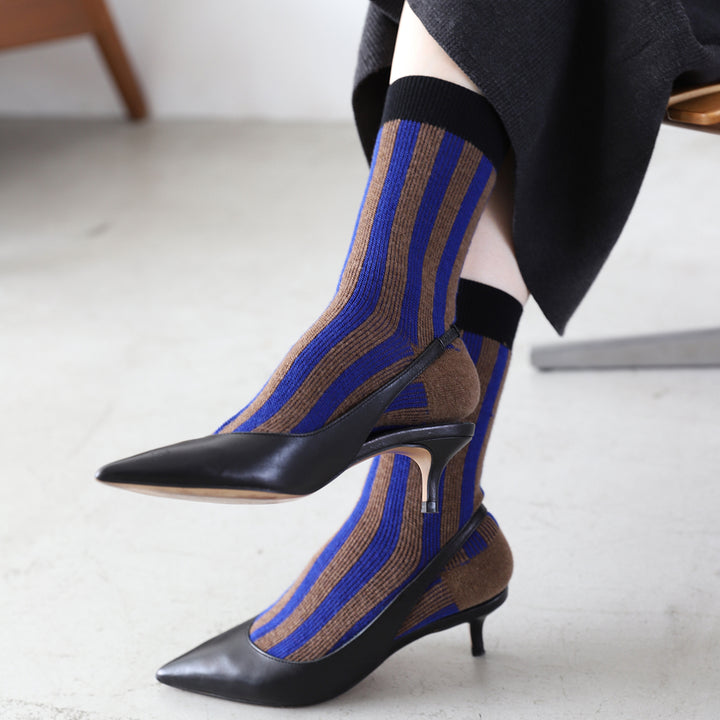 021140992 Colourful Wide Stripe JQ Crew Socks