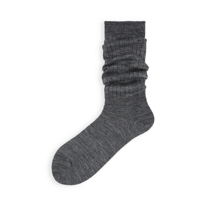 021150009 Alpaca Blend Rib Three-Quarter Socks