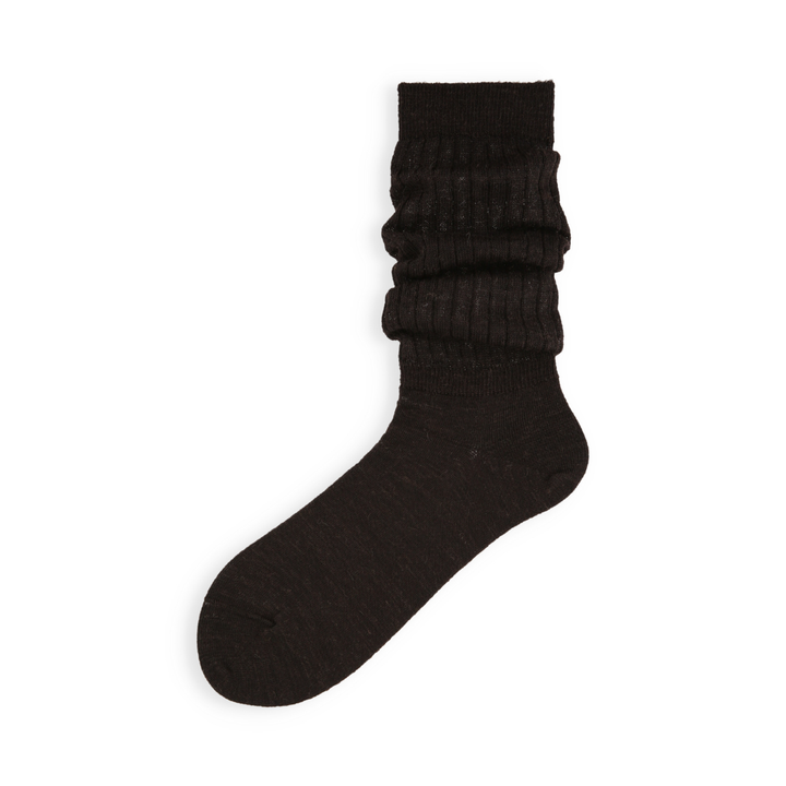 021150009 Alpaca Blend Rib Three-Quarter Socks