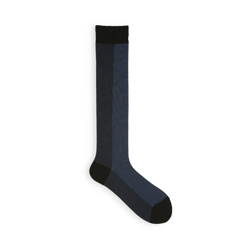 021170125 Tweed Bicolour Wool/Cotton High Socks