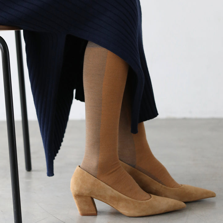 021170125 Tweed Bicolour Wool/Cotton High Socks