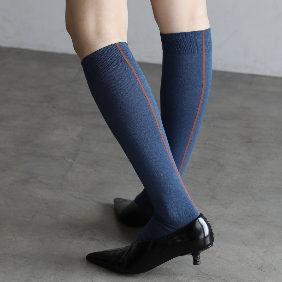021170147 Merino Wool Backseam Knee High Socks
