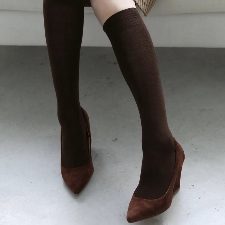 021170184 Premium Finest Wool Plain High Socks