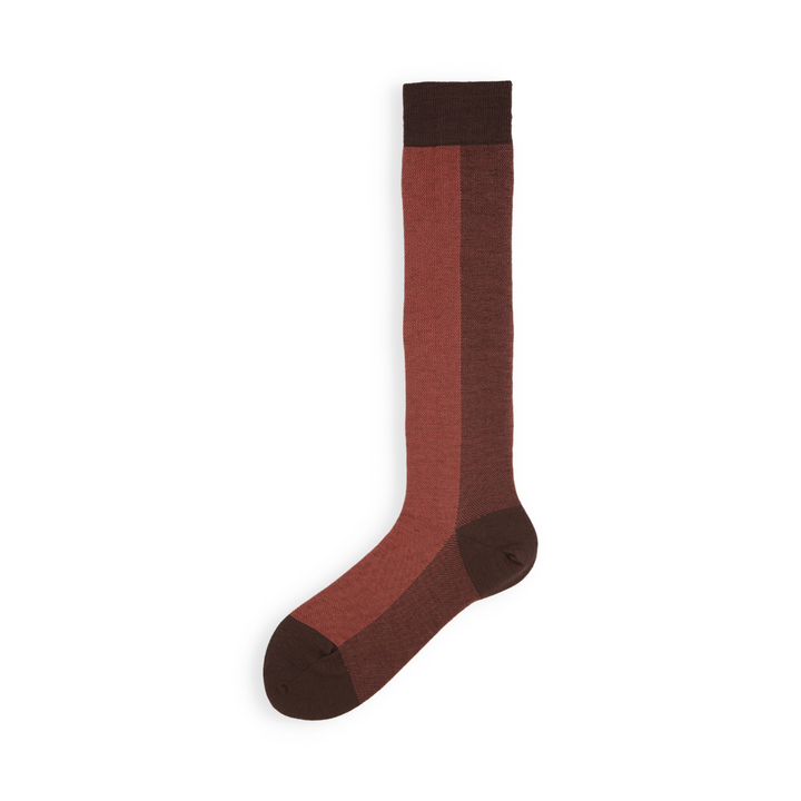 021170221 Bicolour Tweed Wool & Cotton High Socks