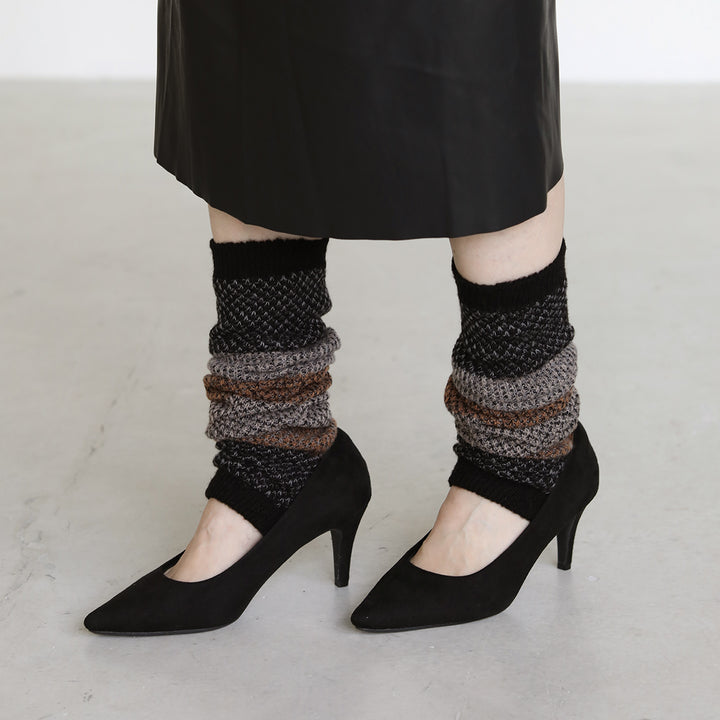 021400219 Jacquard Fine Ribbed Legwarmer