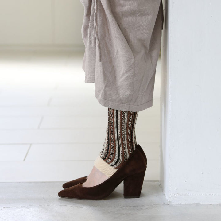 021400225 Jacquard Stripe Legwarmers