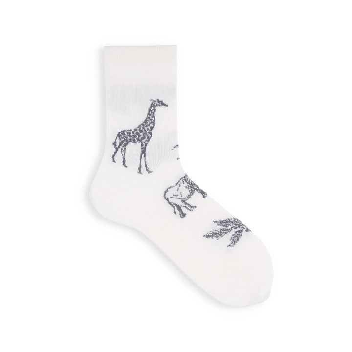 062130085 Cotton/Linen Safari Pattern Short Socks