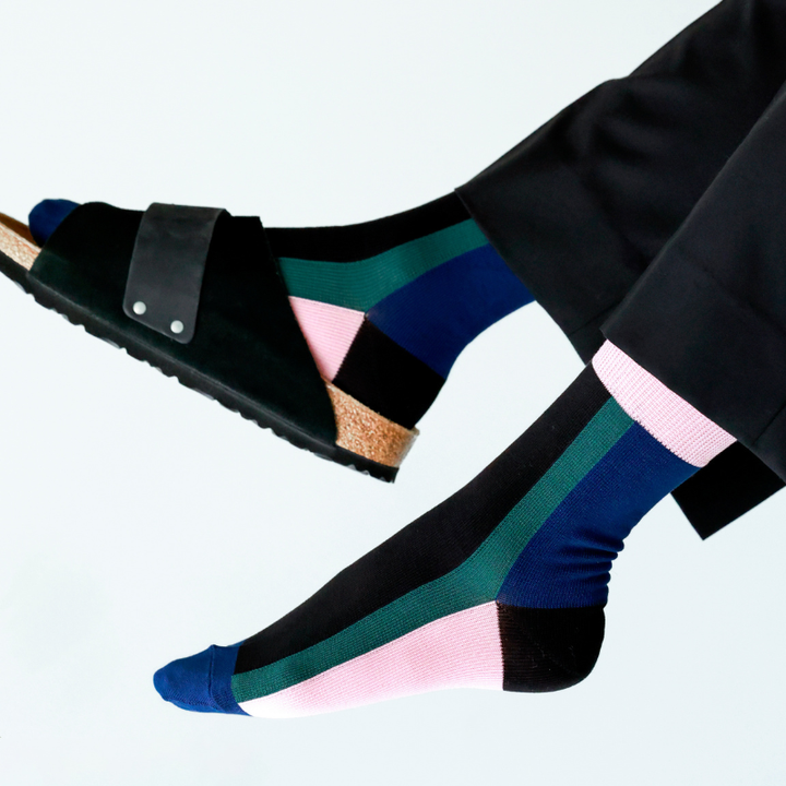 062130225 Vertical Colour Block Short Socks