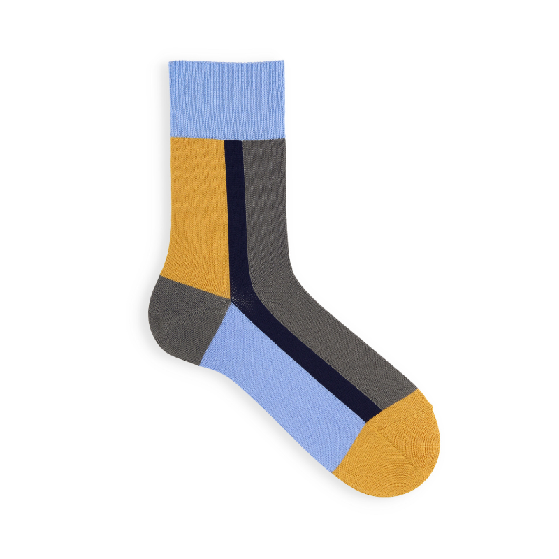 062130225 Vertical Colour Block Short Socks