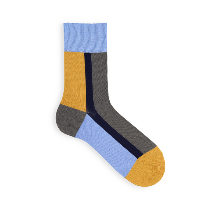 062130225 Vertical Colour Block Short Socks