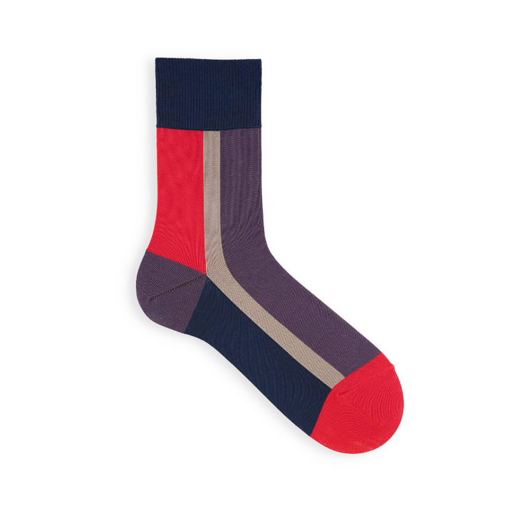 062130225 Vertical Colour Block Short Socks