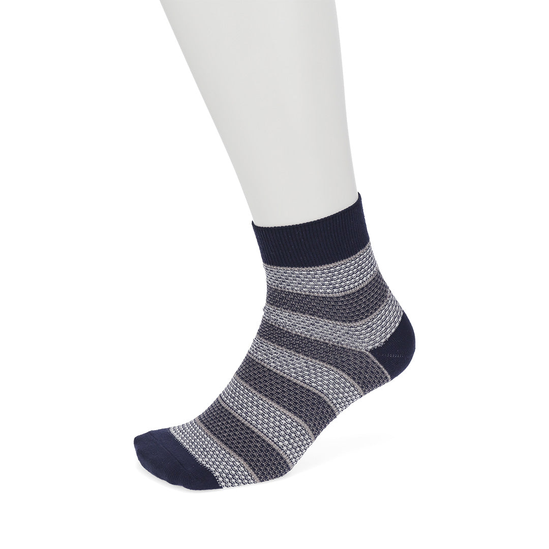 Stripe Cotton/Linen Short Socks