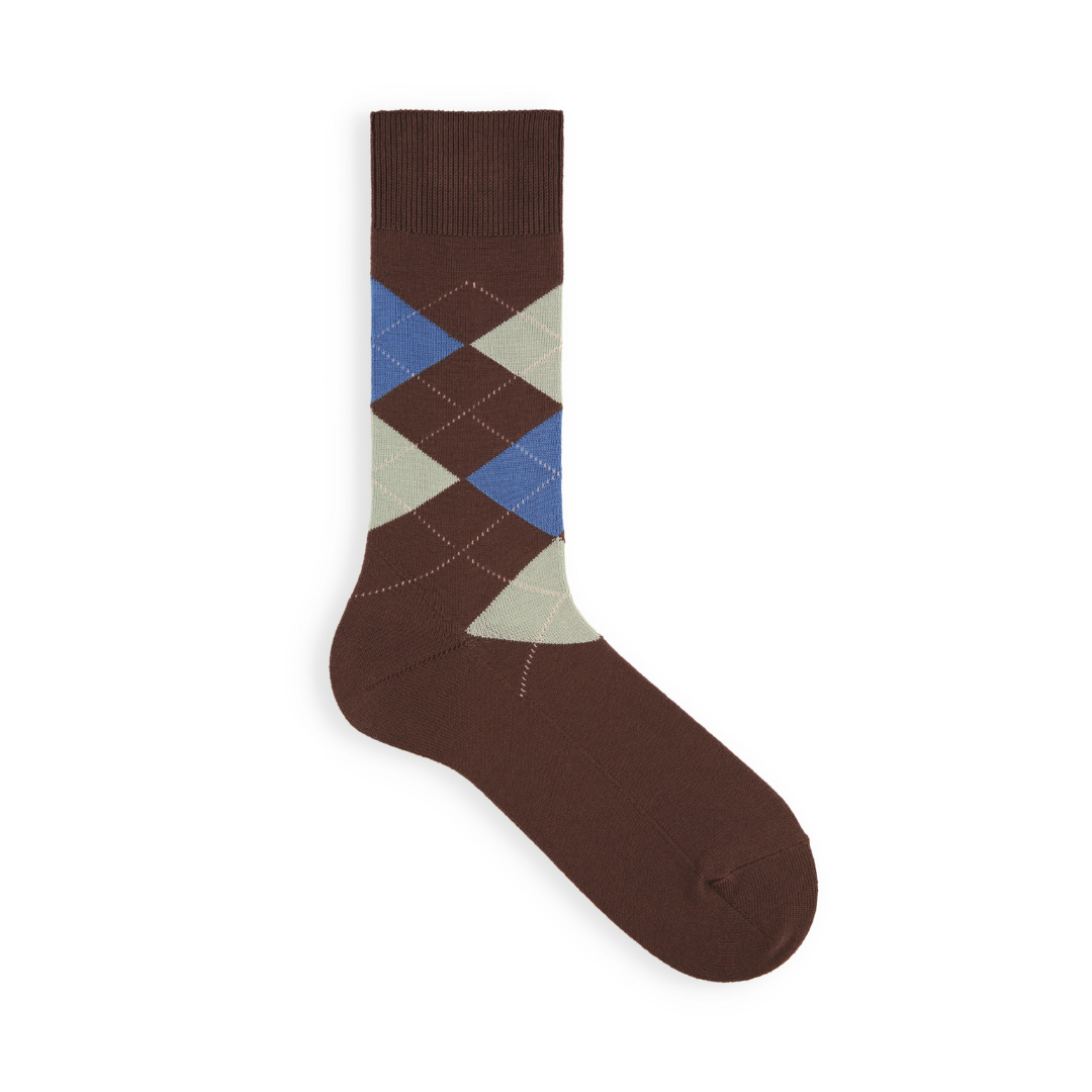 062140261 Argyle Pattern Mid-Calf Socks M