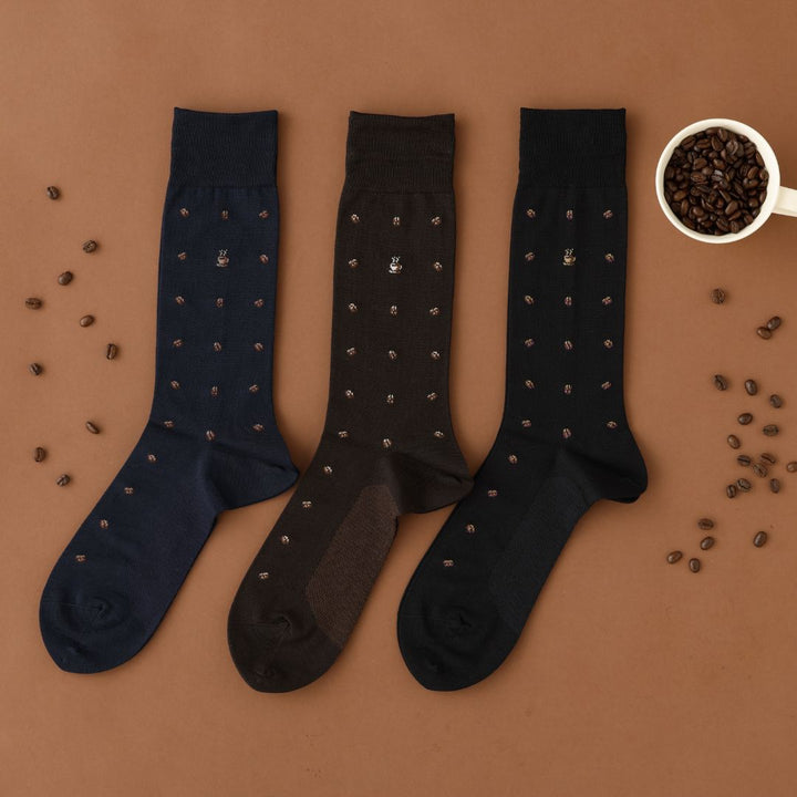 062140519 Cotton/Linen Coffee Beans Pattern Socks