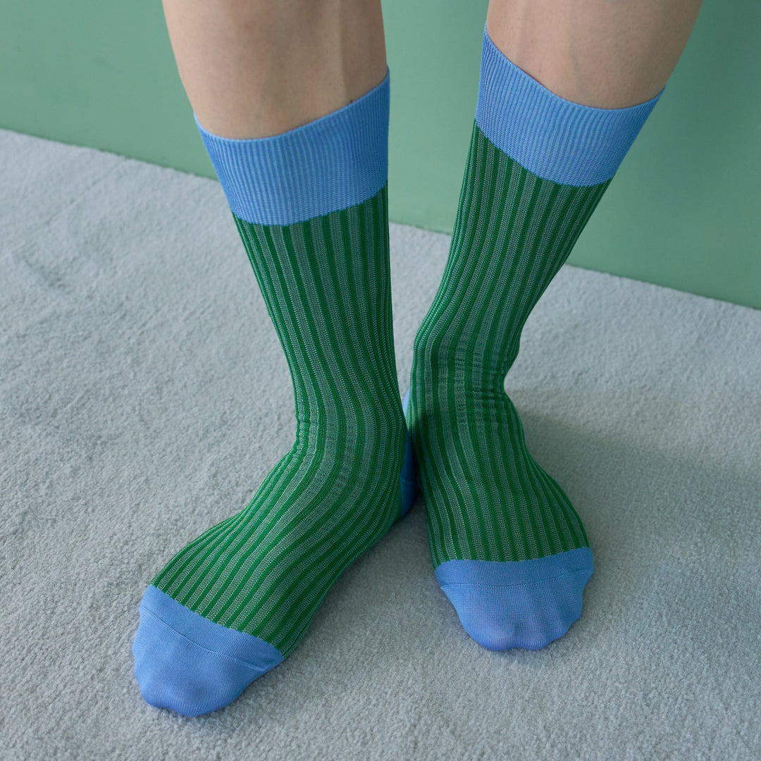 062142026 Jacquard Stripe Crew Socks L