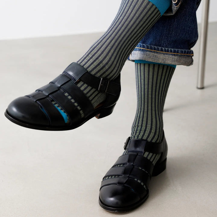062142025 Jacquard Stripe Crew Socks M
