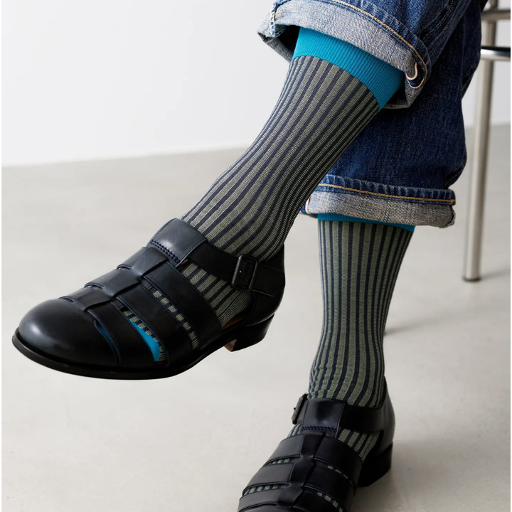 062142025 Jacquard Stripe Crew Socks M