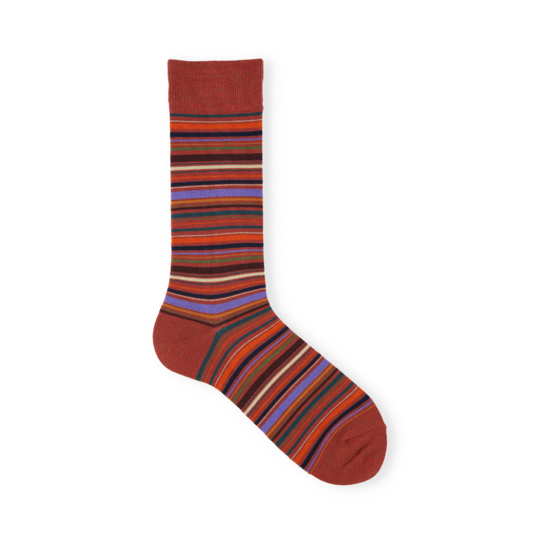 062142030 Multi-Stripe Crew Socks L