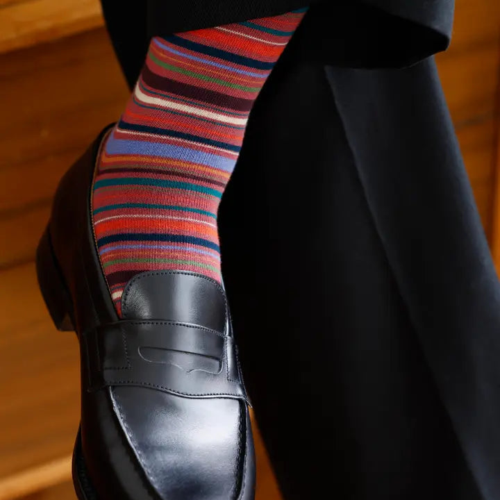 062142031 Multi-Stripe Crew Socks M