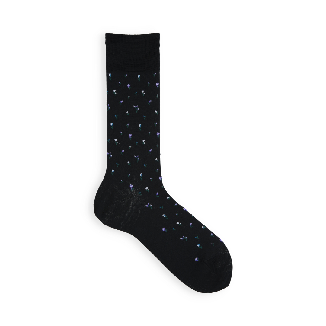 062142378 Supima Cotton Flower Mid-Calf Socks