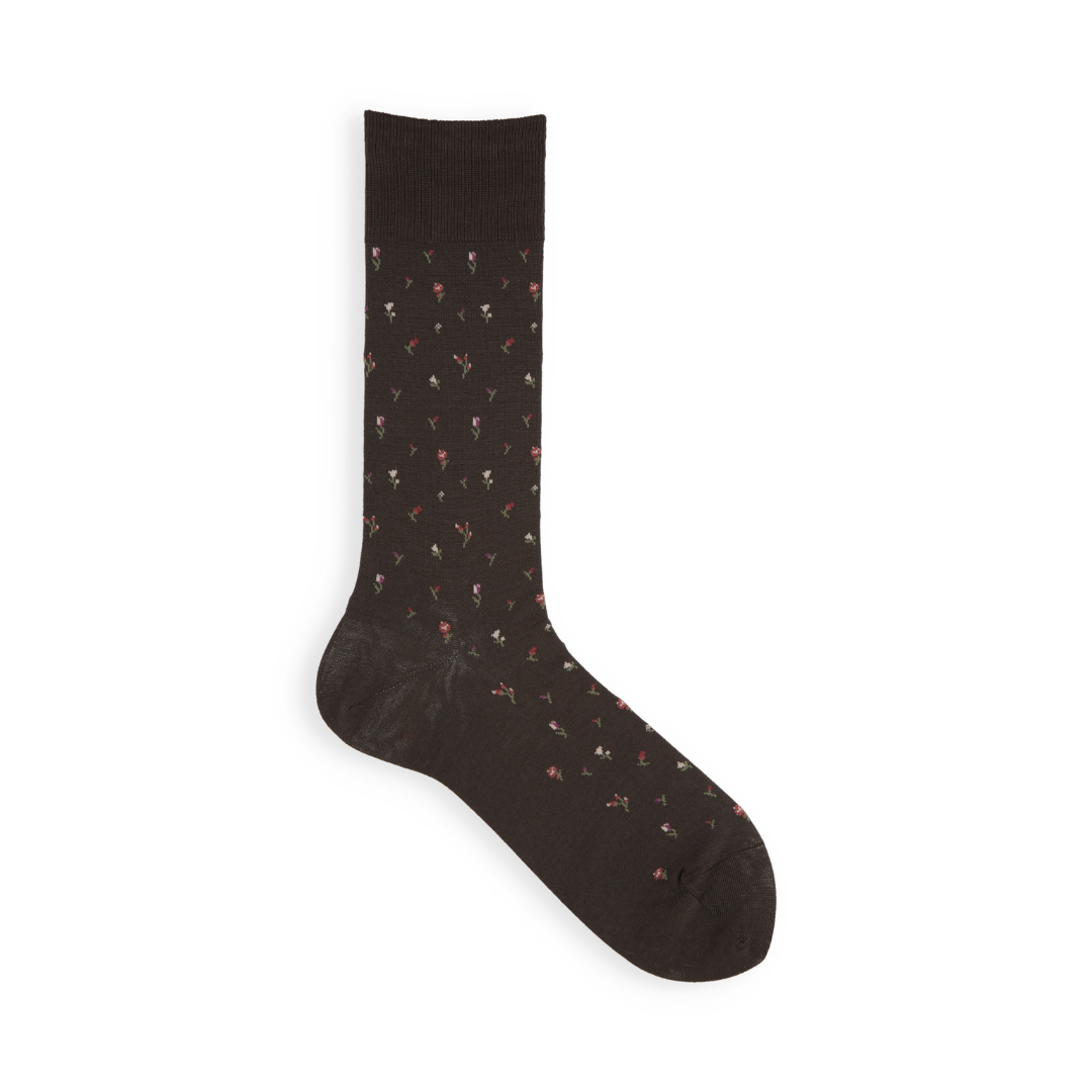062142378 Supima Cotton Flower Mid-Calf Socks