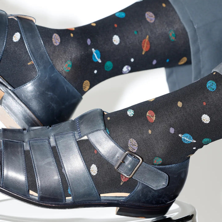 062142419 Planet Pattern Mid Calf Socks