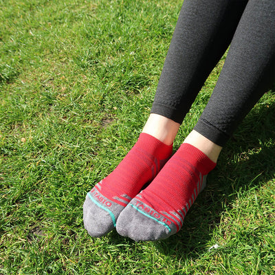 Red Nano Grip Running Trainer Socks