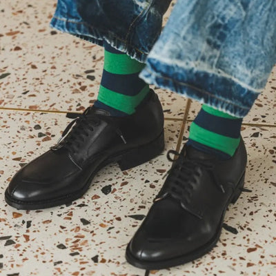 Wide Striped Mid Calf Socks
