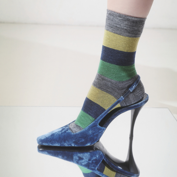 021141036 Alpaca Blend Colour Block Crew Socks