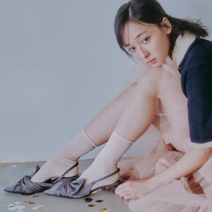 011141550 Glitter Fine Rib Crew Socks