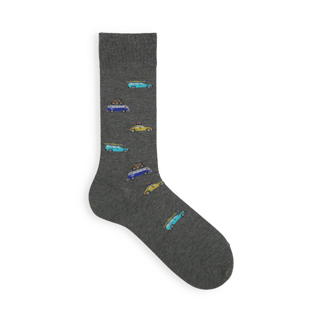 062140035 Leisure Car Pattern Crew Socks M
