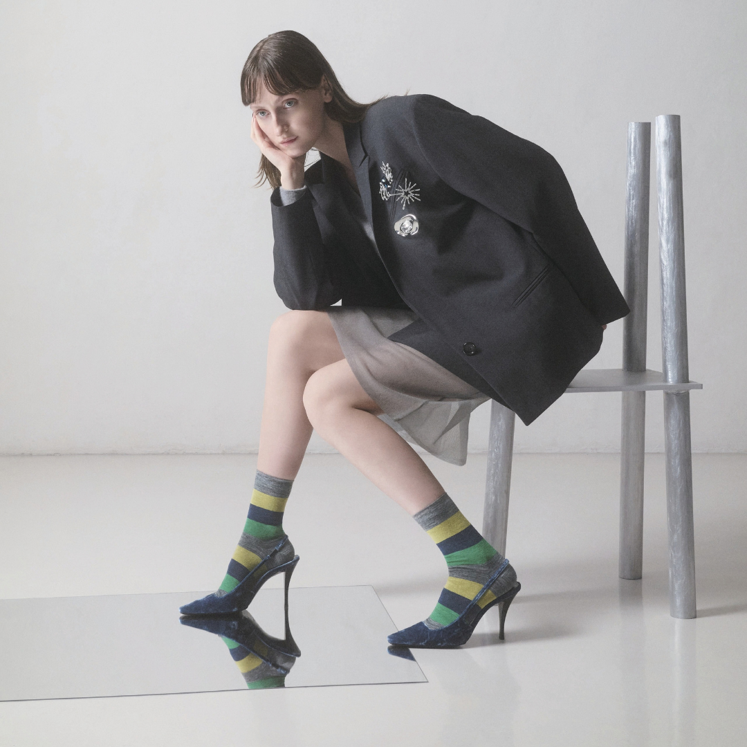 021141036 Alpaca Blend Colour Block Crew Socks