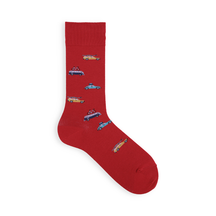062140035 Leisure Car Pattern Crew Socks M