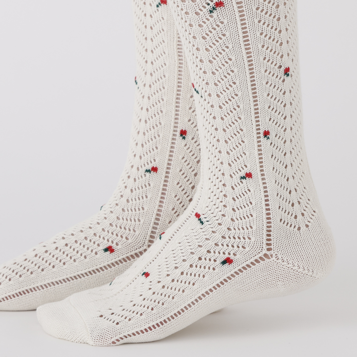 011160108 Small Flowers Irmack Knit High-Cut Socks