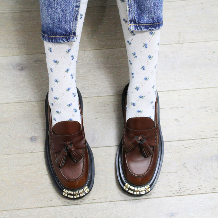 011160094 Small Flower Quarter Socks