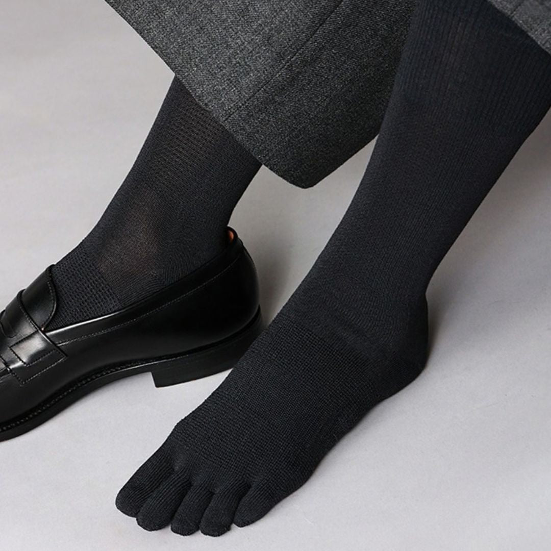 062141641 Lyocell Plain Soft Top Toe Crew Socks M