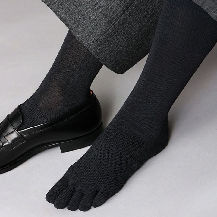062141641 Lyocell Plain Soft Top Toe Crew Socks M