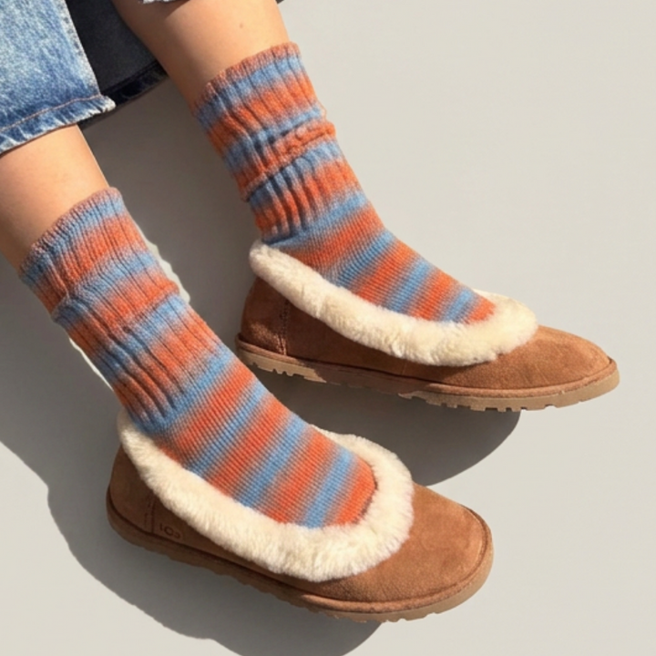 011141571 Gradient Stripe Rib Crew Socks