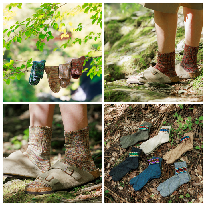 062131338 Tropical Turn Down Short Tabi Socks M