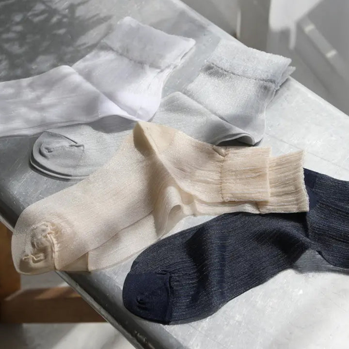 Crinkle Crepe Ankle Socks