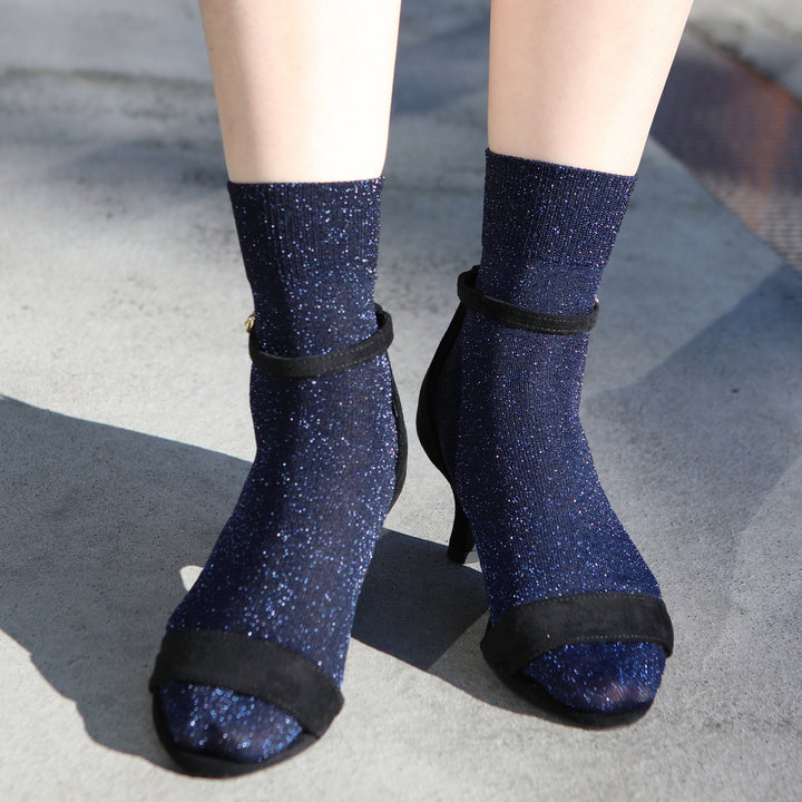 Sparkly Ankle Socks 86 Dark blue