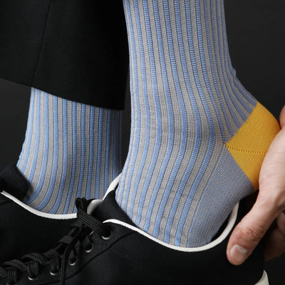 Mens Striped Socks 83 Ocean blue