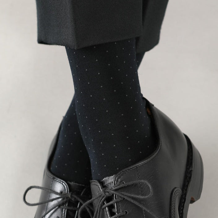 12 Black Business Suite Polka Dot Socks